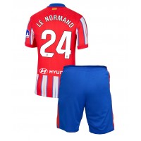 Atletico Madrid Robin Le Normand #24 Hemmadräkt Barn 2024-25 Kortärmad (+ Korta byxor)